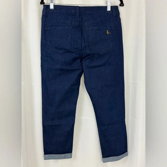 Measure & Made Dark Wash Rolled Crop Mid Rise Jean Size 6 (Fit Logic 1)      NWT - Picture 2 of 6